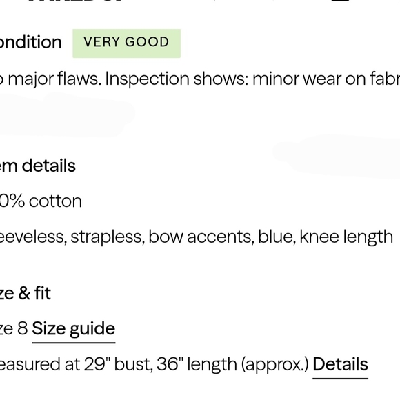 Betsey Johnson Elegant Blue Cutout Strapless Cotton Dress Size 8 - Picture 6 of 12